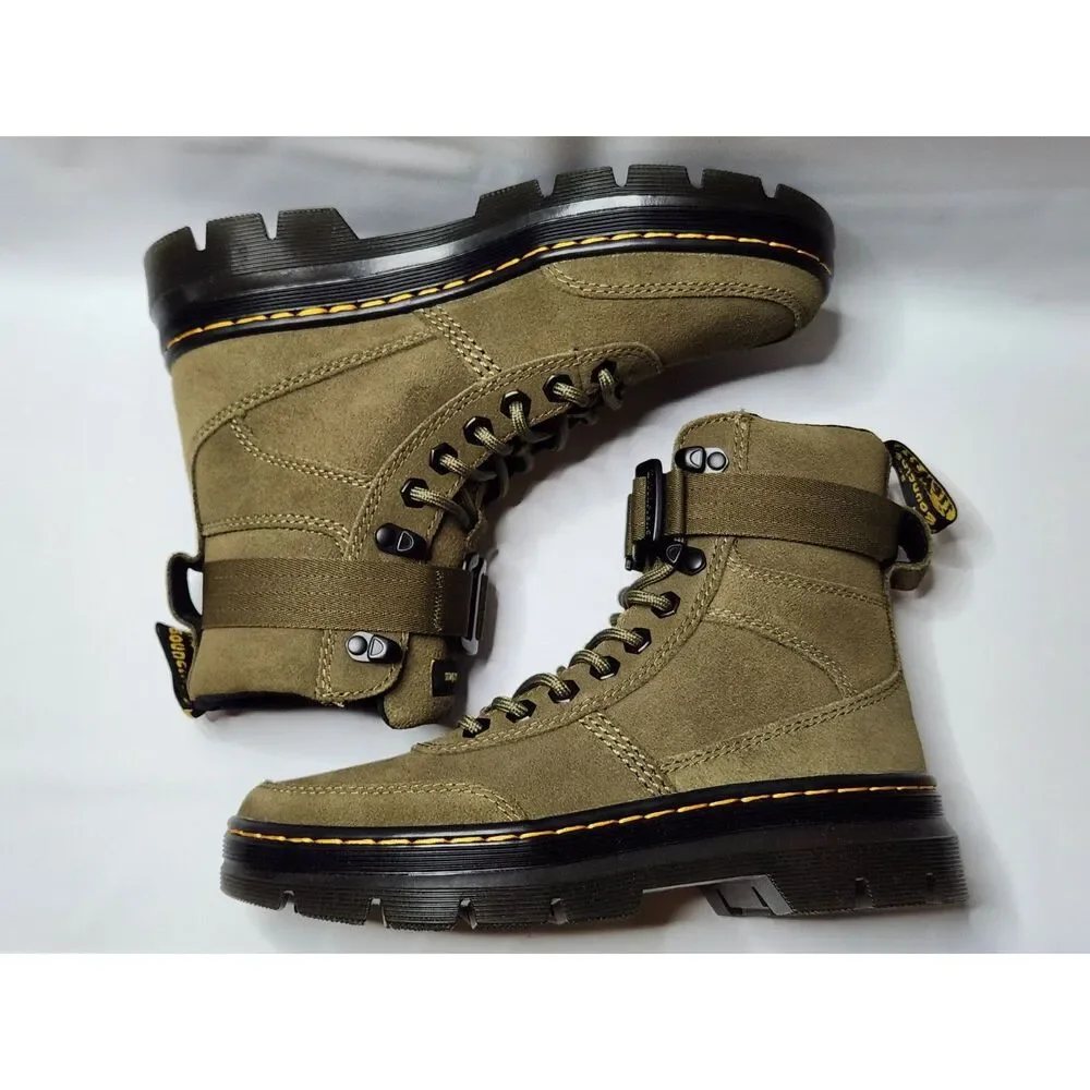 Dr. Martens Combs Tech Suede Boots Women’s 6 DMS Olive